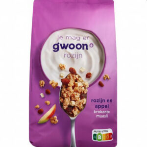 G'woon Krokante Muesli Rozijn En Appel XXL 900 Gr